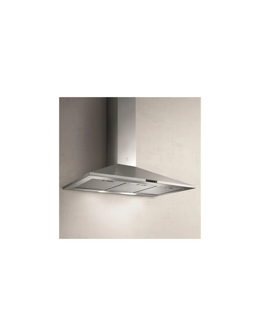 395 m3-3 vitesses-Filtre métal-Eclairage LED-Déco Trapèze-L 90 cm- MISSY PB 90 - Inox - ELICA