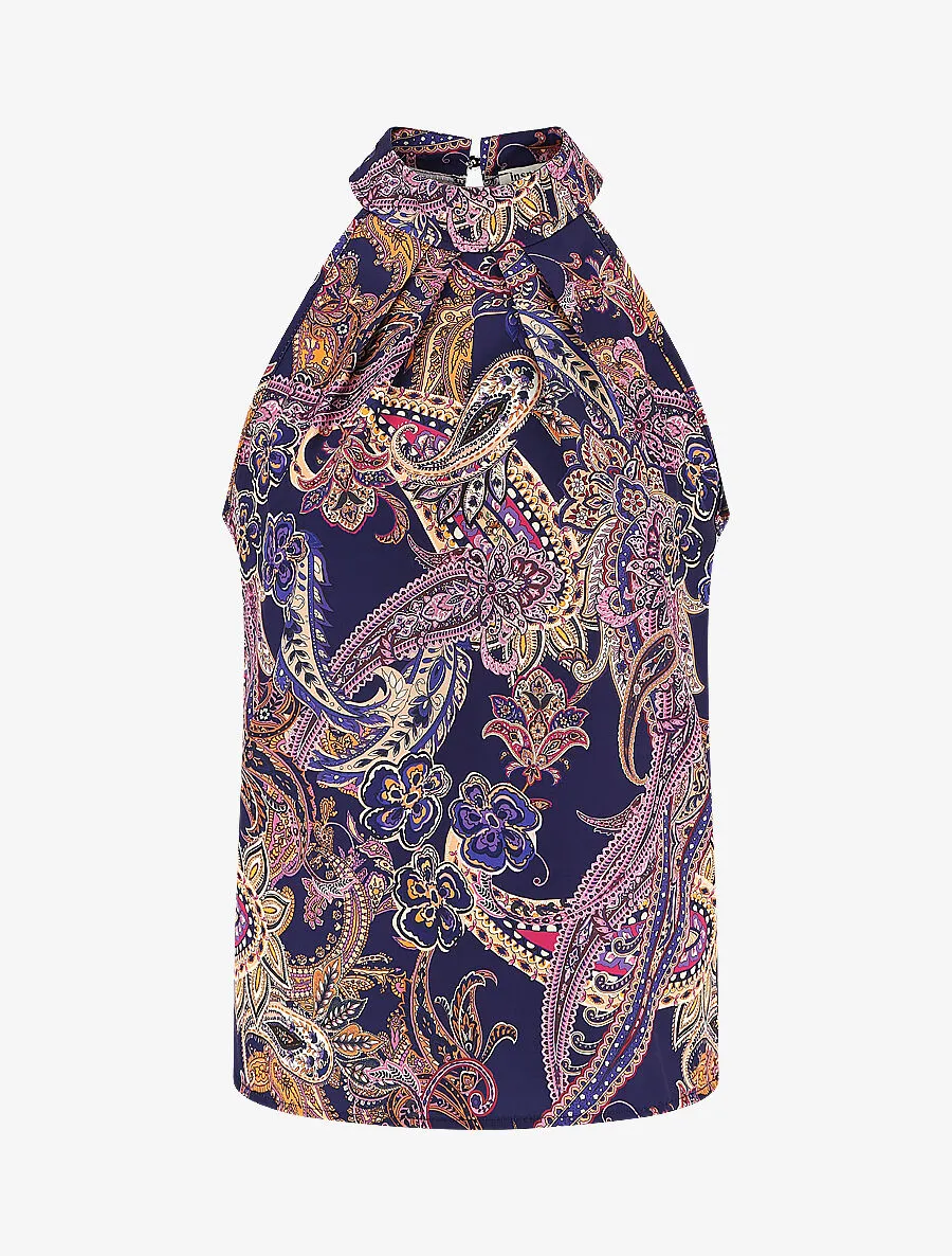Top sans manches imprimé foulard